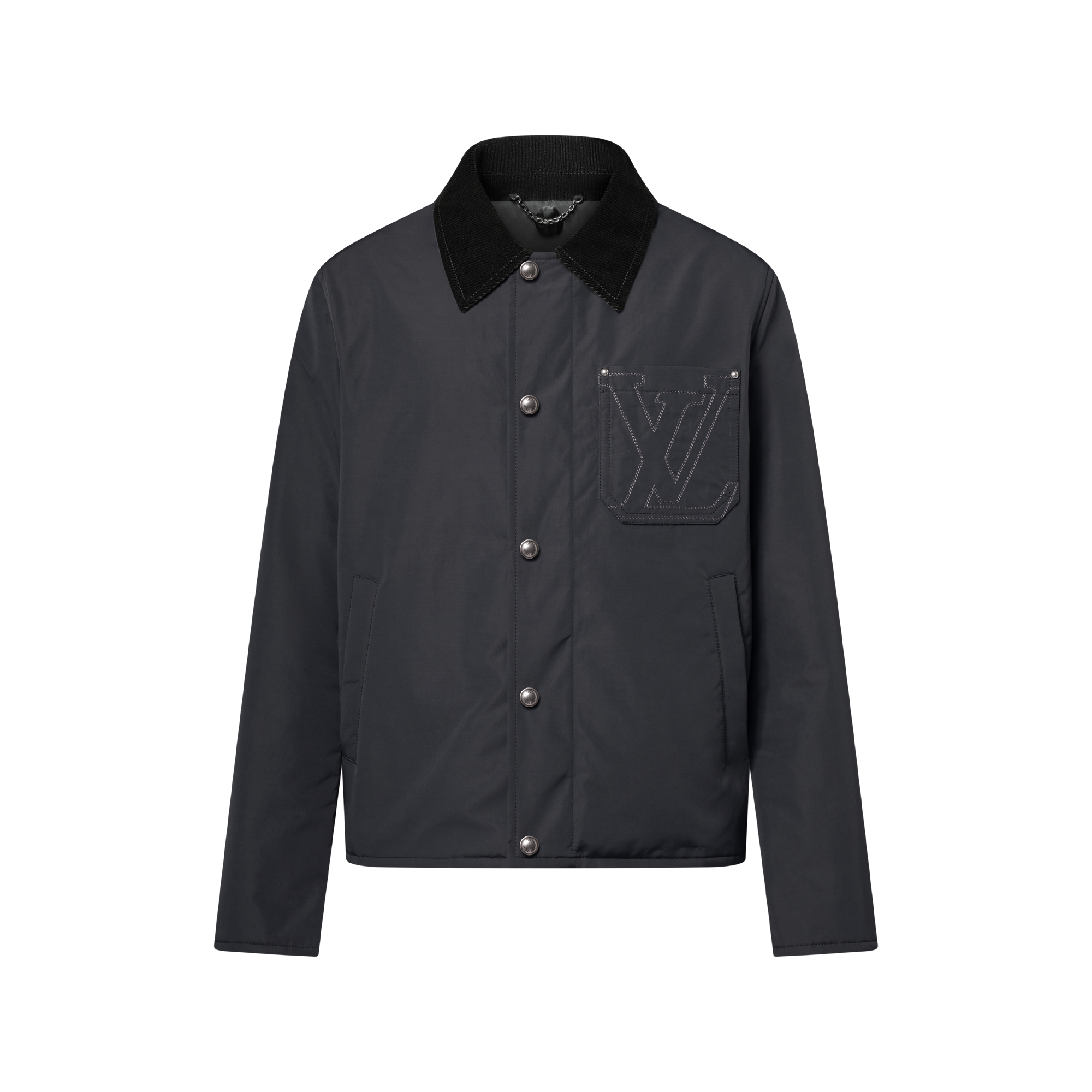 服/ファッション Louis Vuitton  Monogram Color Block Nylon Jacket Black White L Hybrid Jersey Blouson - Ready-to-Wear | LOUIS VUITTON